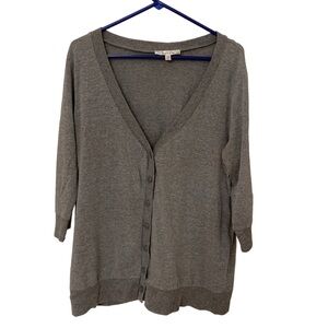 Gray Women's Cardigan 3/4 Sleeves